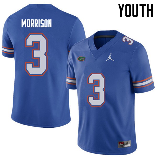 Jordan Brand Youth #3 Antonio Morrison Florida Gators College Football Jerseys Royal
